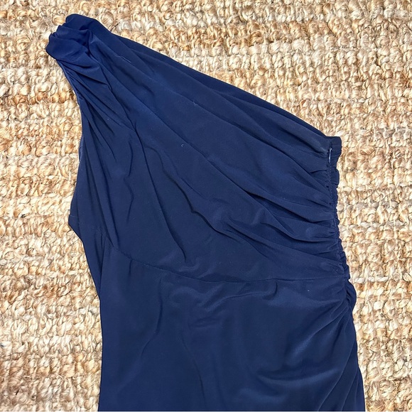 BETSY & ADAM one shoulder navy blue dress - Picture 2 of 16